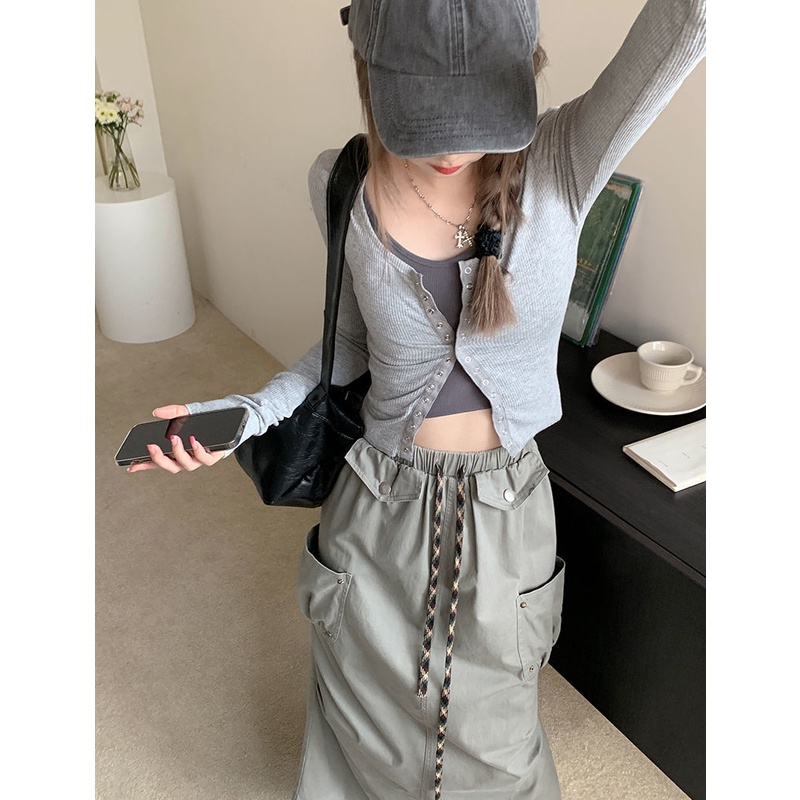 Áo Khoác Cardigan Y2k Chống Nắng Dáng Ôm Cài Nút Tay Dài Thời Trang Mùa Hè Cho Nữ