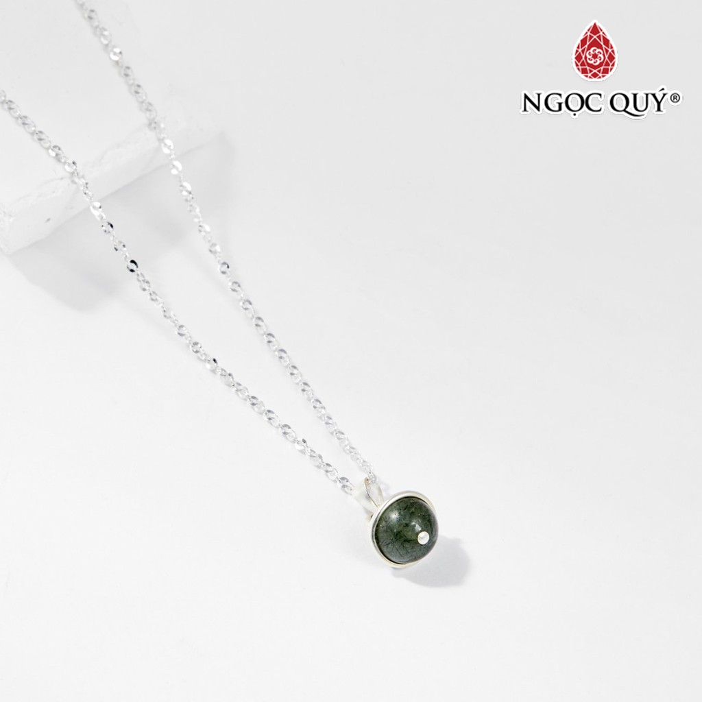 Mặt Dây Chuyền 1 Hạt TA Tóc Xanh Tặng Dây Chuyền Bạc - Ngọc Quý