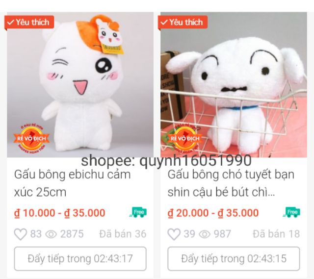 Gấu bông chó tuyết bạn shin cậu bé bút chì 25cm