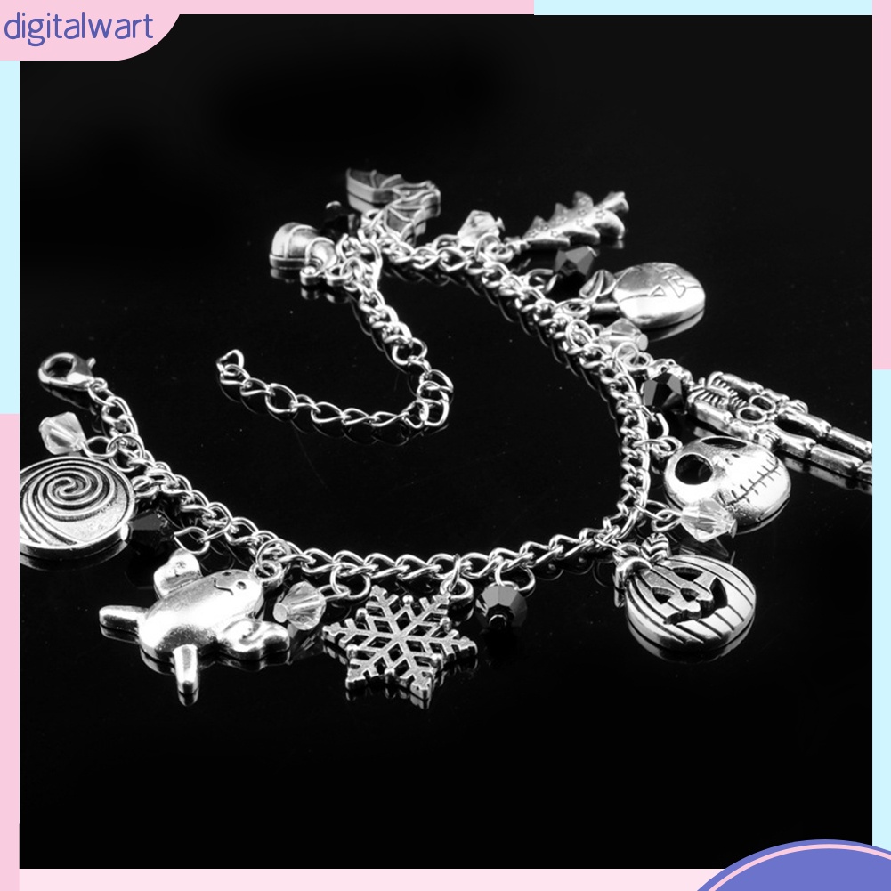 Vòng Tay Hợp Kim Mặt Hình Đầu Lâu Phong Cách Halloween Thời Trang Cho Nữ