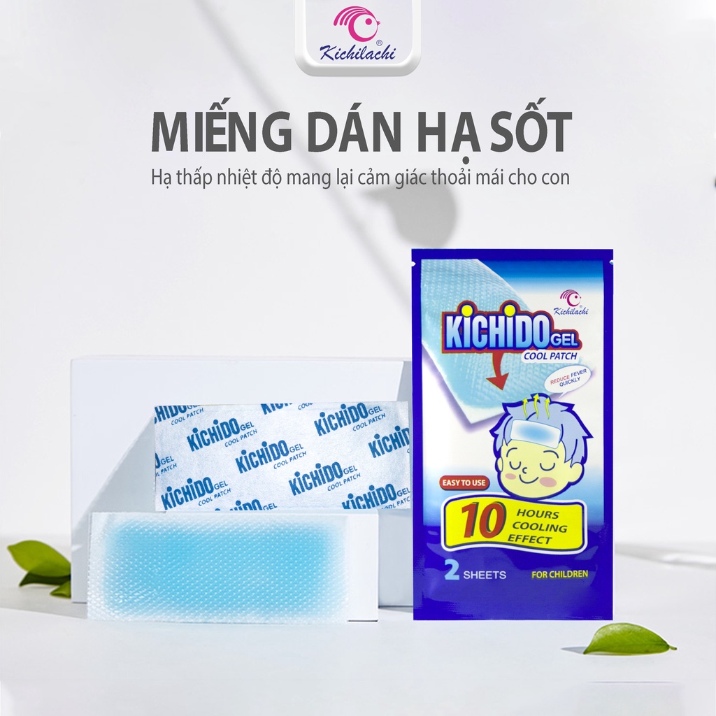 Miếng Dán Hạ Sốt Kichido Giúp Bé Hạ Nhiệt, Giảm Sốt, Làm Mát Tự Nhiên Dùng Được Cho Trẻ Sơ Sinh