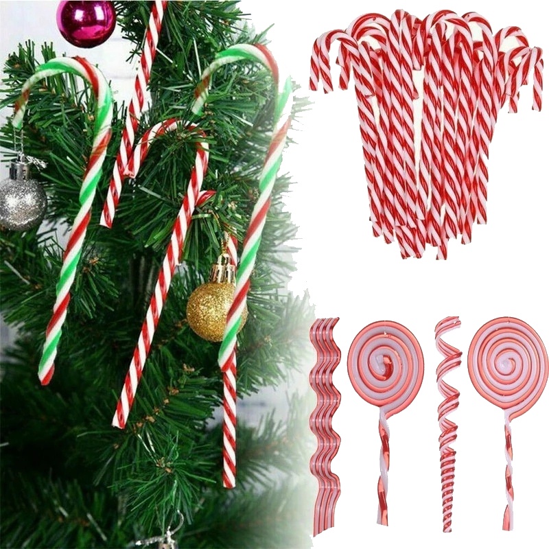 Set 12 Kẹo Mút Trang Trí Cây Thông Giáng Sinh / Năm Mới