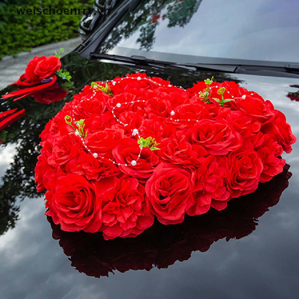 1 Mút Xốp Hình Hoa / Trái Tim Có Giác Hút Dùng Trang Trí Xe Hơi