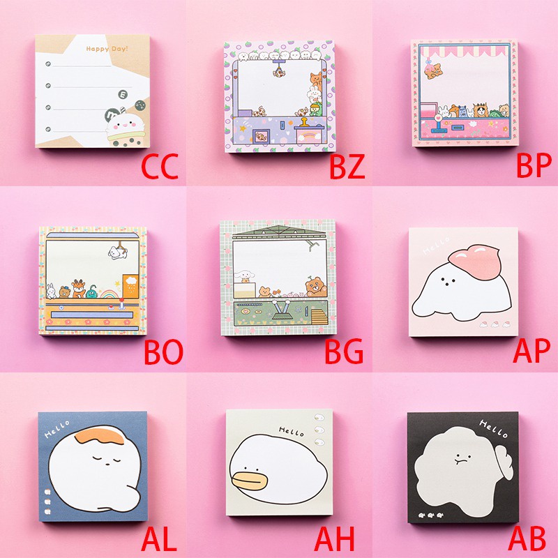 Set 100 Tờ Giấy Ghi Chú 50/80/100 Tờ Có Hình Thời Gian Màu Sắc Đơn Giản Tiện Dụng