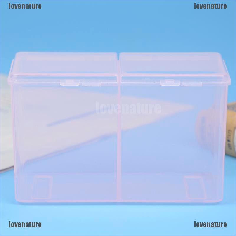[LOVE] Clear Cleaning Remover Cotton Pad Compartments Storage Box Cotton Pad Container [Nature]