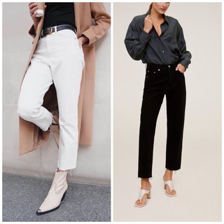 Quần jeans ống đứng cắt lai