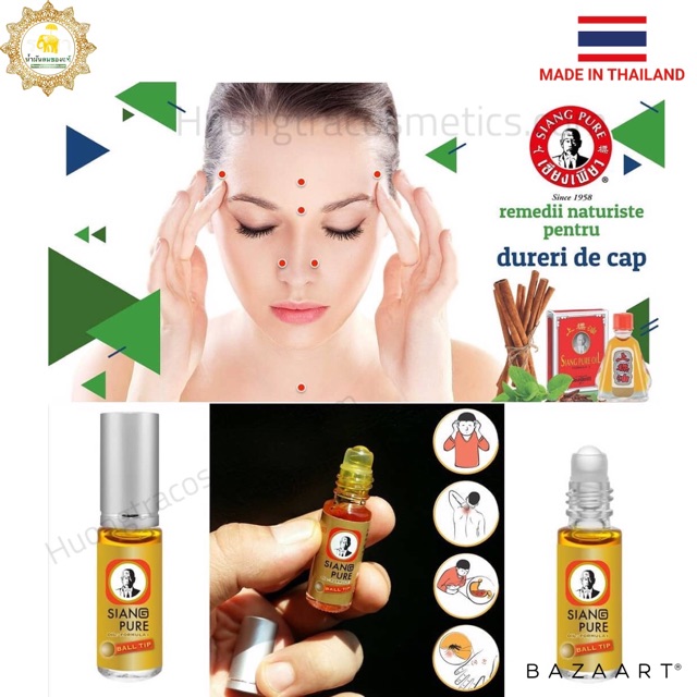 Dầu Lăn trị côn trùng đốt Siang Pure Oil Ball Tip 3ml