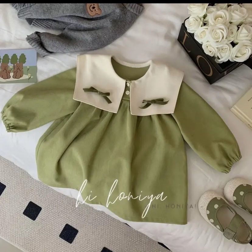 Đầm Công Chúa Có Nơ Thời Trang Mùa Thu Phong Cách Hàn Quốc Nhật Bản Kiểu Mới Dành Cho Bé Gái 22 Tuổi
