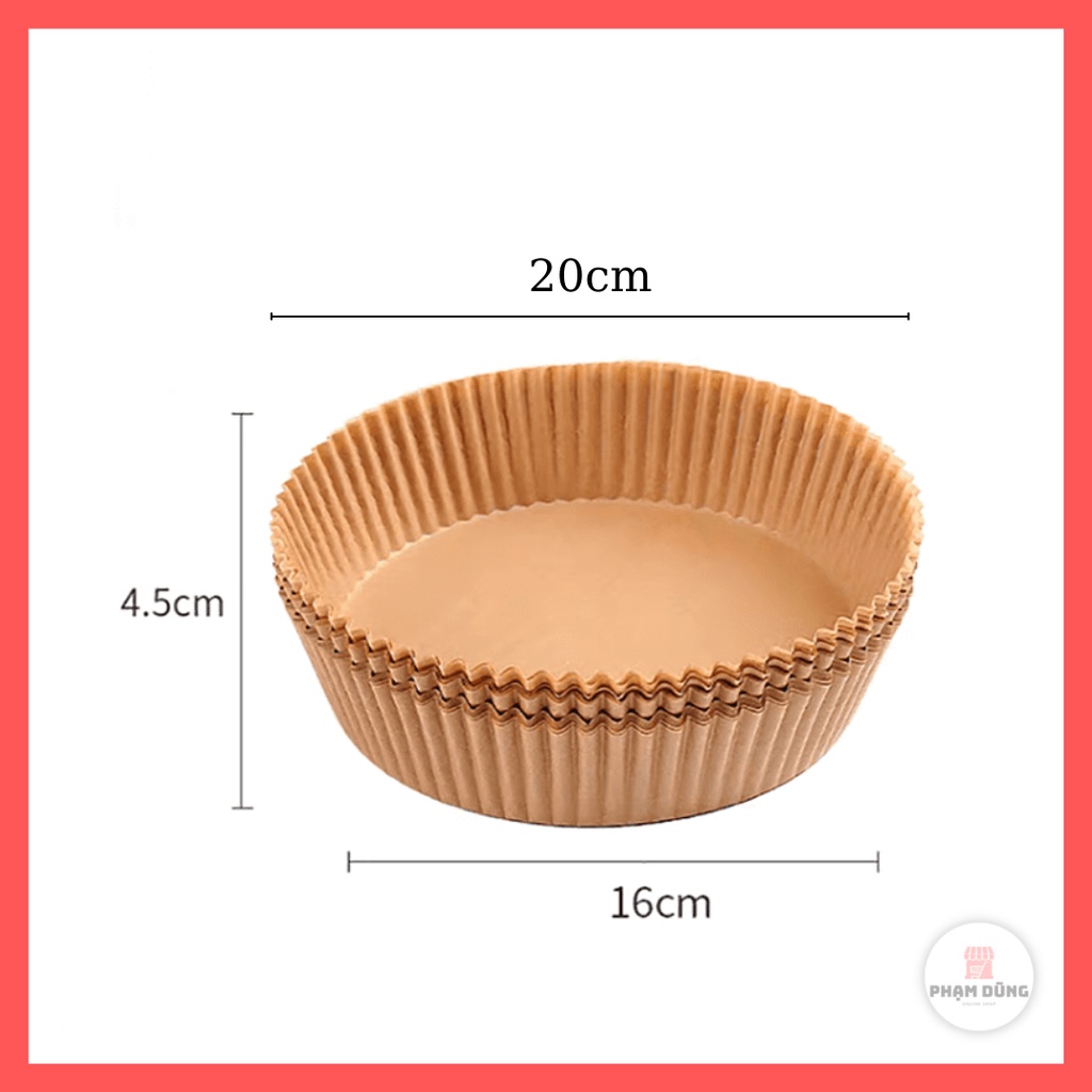 Giấy nến lót nồi chiên không dầu dạng khay set 50 cái , giấy nến thấm dầu chống dính đa năng