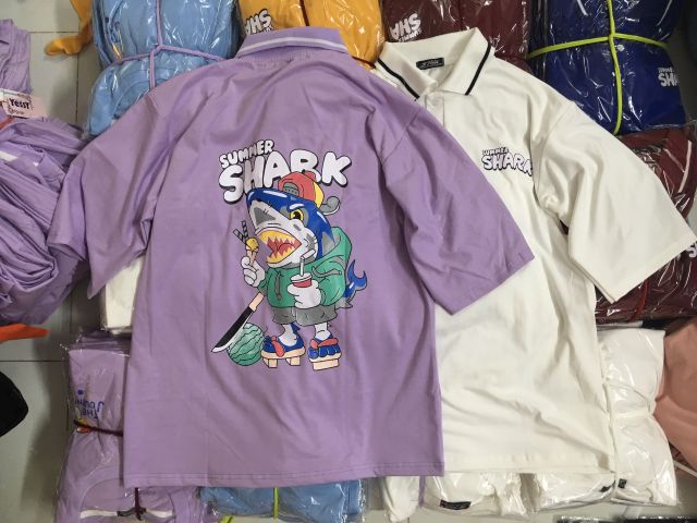Áo Polo SHARK [ HÌNH THẬT B'TEEN %] Tay lỡ SIÊU HOT 2020