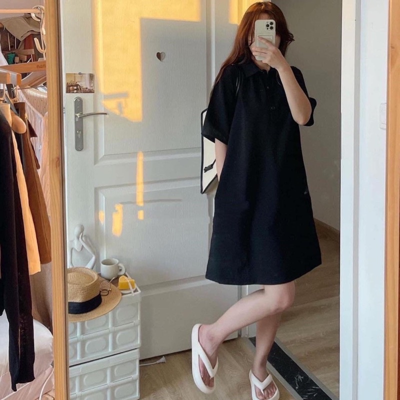 Đầm Polo oversize tổ ong 3 màu ( Ảnh thật/Video)
