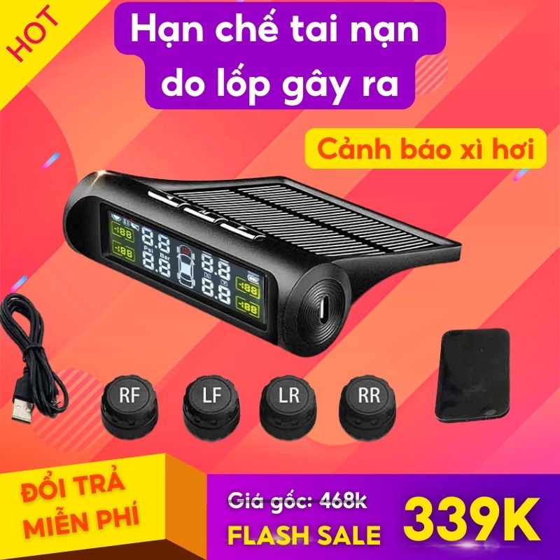 Cảm Biến Áp Suất lốp ô tô TPMS-pin năng lượng mặt trời-chíp chống nước IP67-Bảo Hành 12 tháng Wawa m205