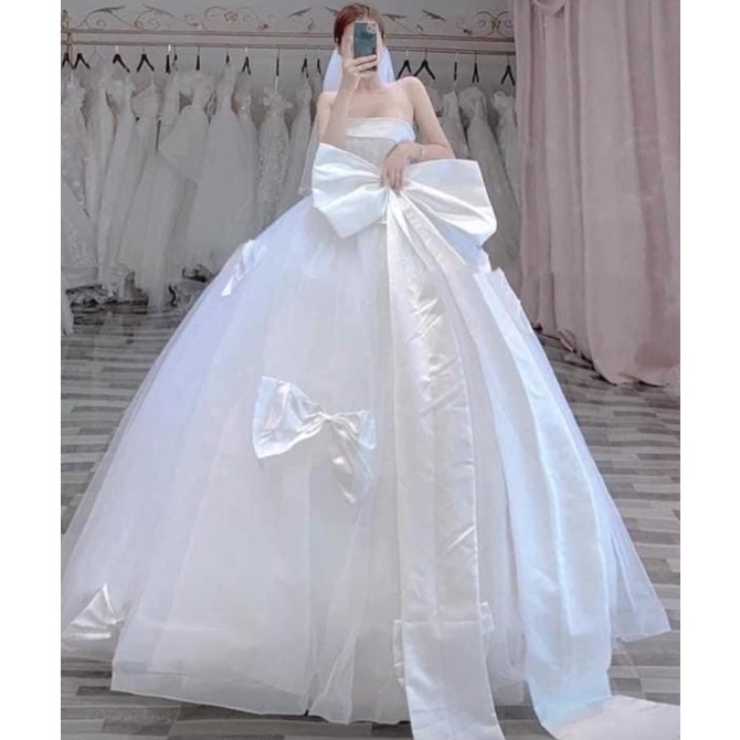 nơ váy cưới phi loại to đuôi 2m0
