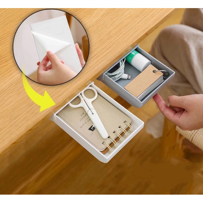 Hộp đựng đồ đa năng dạng ngăn kéo dán dưới bàn tiện dụng