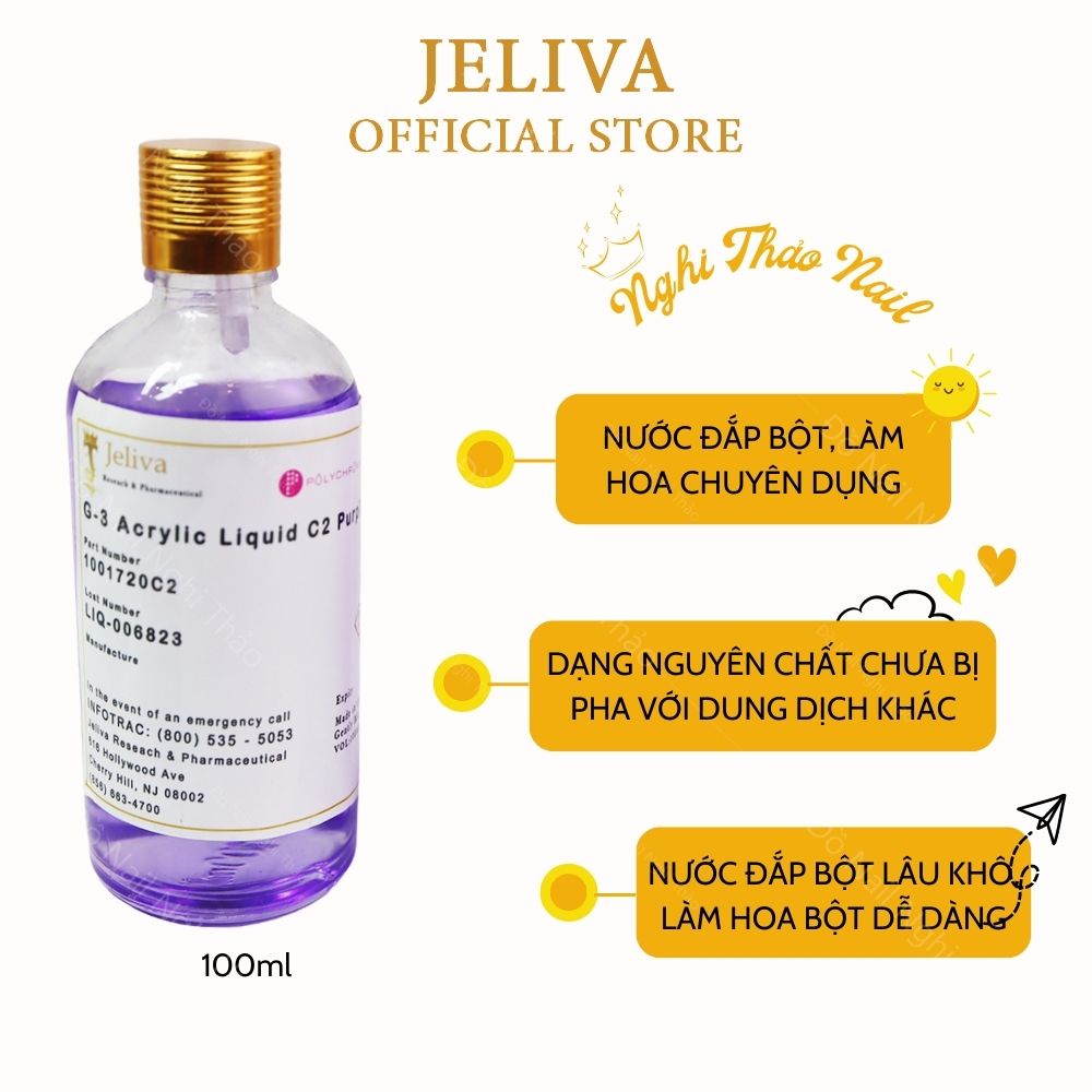 Nước đắp bột nặn hoa nail JELIVA