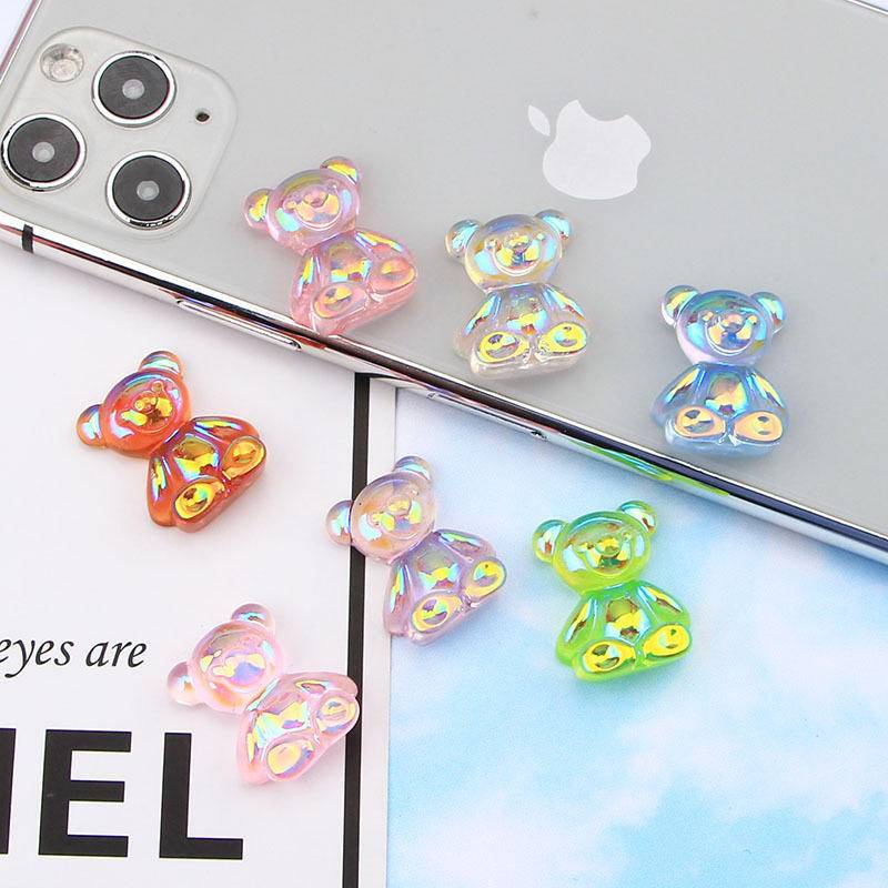 Phụ Kiện Mặt Charm Hình Gấu Hoạt Hình Trong Suốt Nhiều Màu Trang Trí Giày/Giày DIY