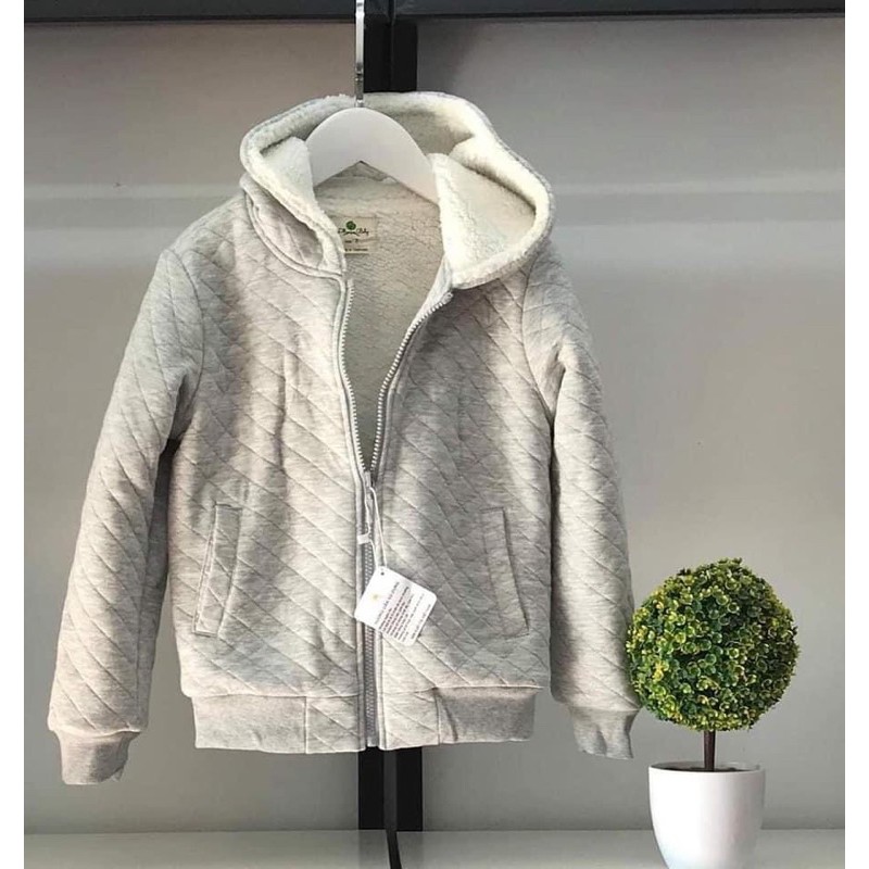 Áo nỉ trần trám lót lông cừu cực ấm siêu dày. Thương hiệu Litibaby. Size 1-12( 9-35 kg).
