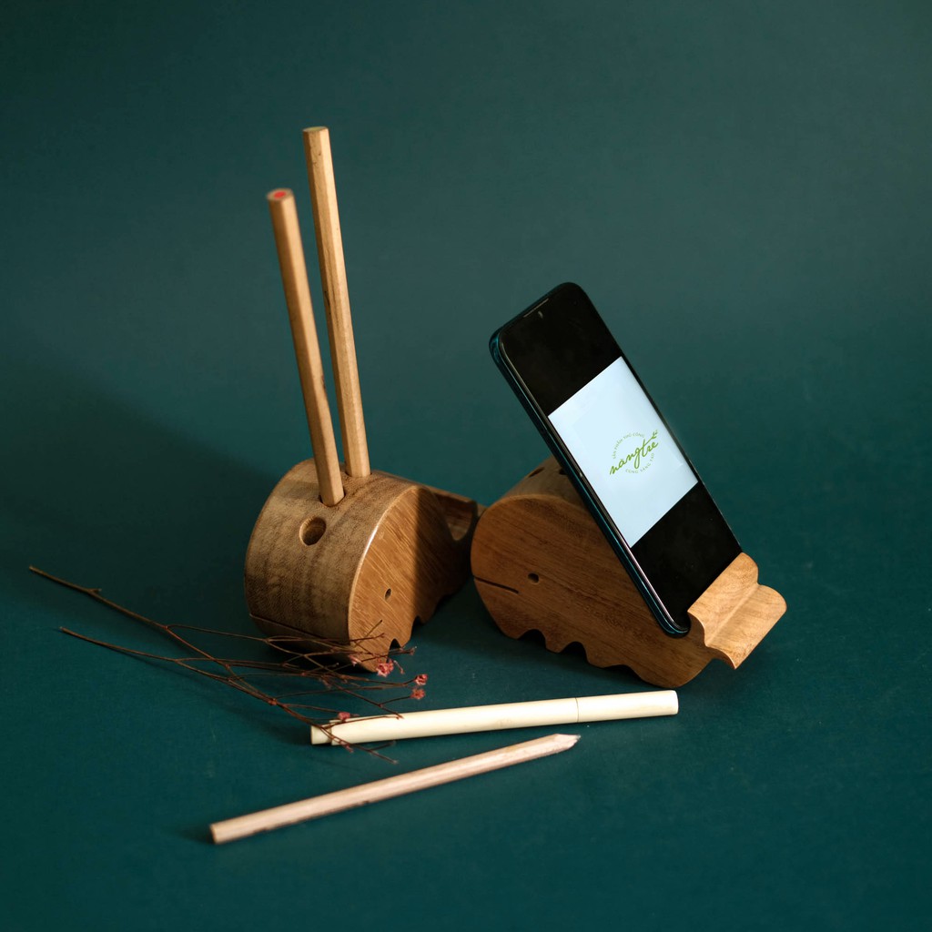 Giá gỗ gác bút - Giá gỗ đa năng - Wooden phone rack