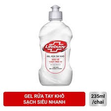 Chai GEL RỬA TAY Khô Sạch Siêu Nhanh Lifebuoy Bảo Vệ Vượt Trội 235ml