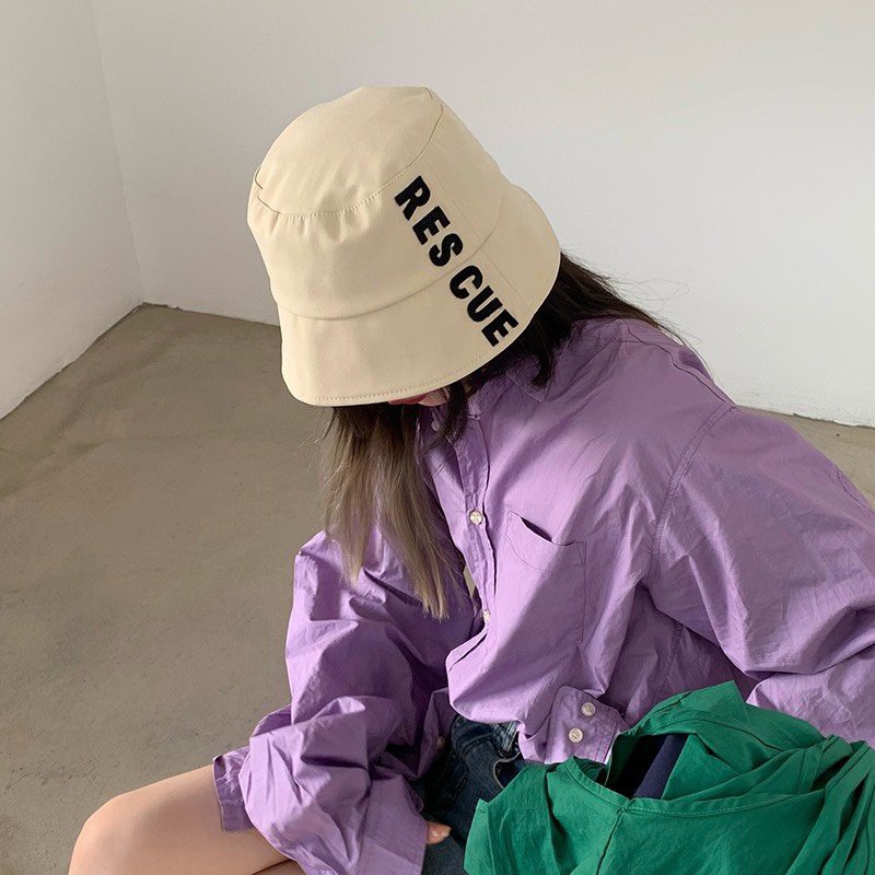 Mũ bucket vành cụp RESCUE Unisex  Nón tai bèo nhung tăm cao cấp Ulzzang Molly Fashion – NB07