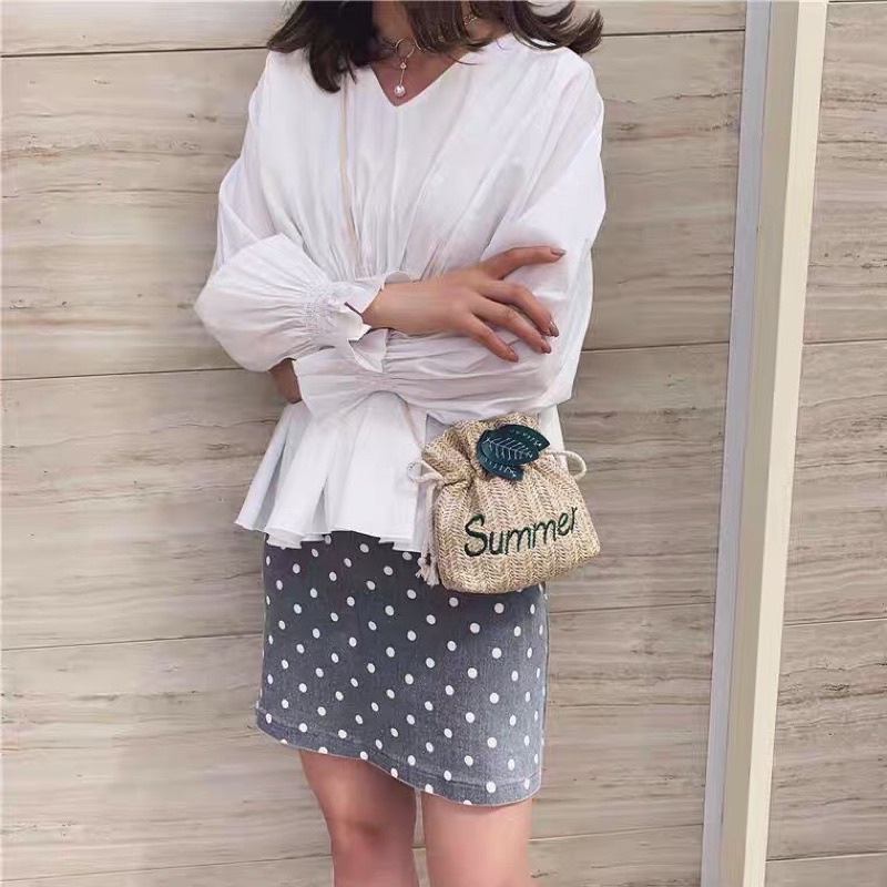 Túi cói dây rút Summer