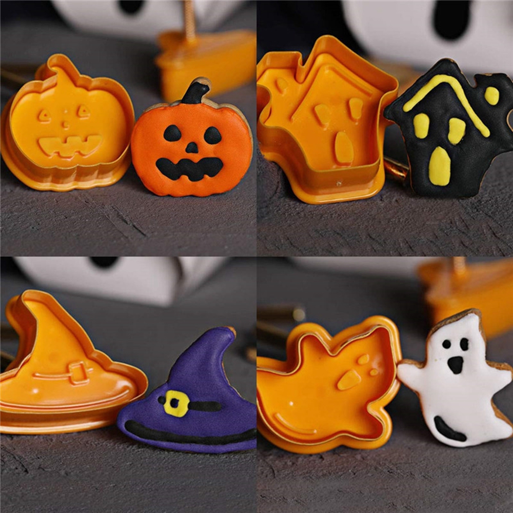 Khuôn Nhựa Làm Bánh Quy Hình Bí Ngô Halloween