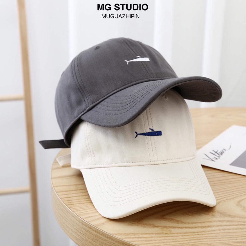 Mũ Lưỡi Trai MG STUDIO Thêu Chữ Small fish in simple strokes Thời Trang Năng Động