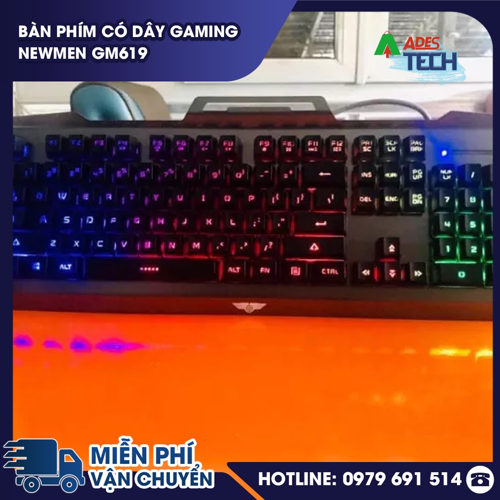 Bàn phím có dây Gaming NEWMEN GM619 , cổng USB Hàng chính hãng