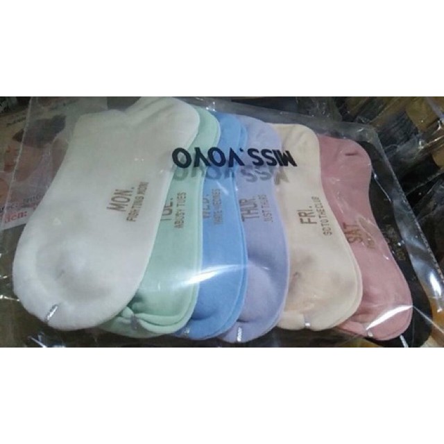 Sét 7 đôi tất tuần 7 ngày nữ cổ ngắn