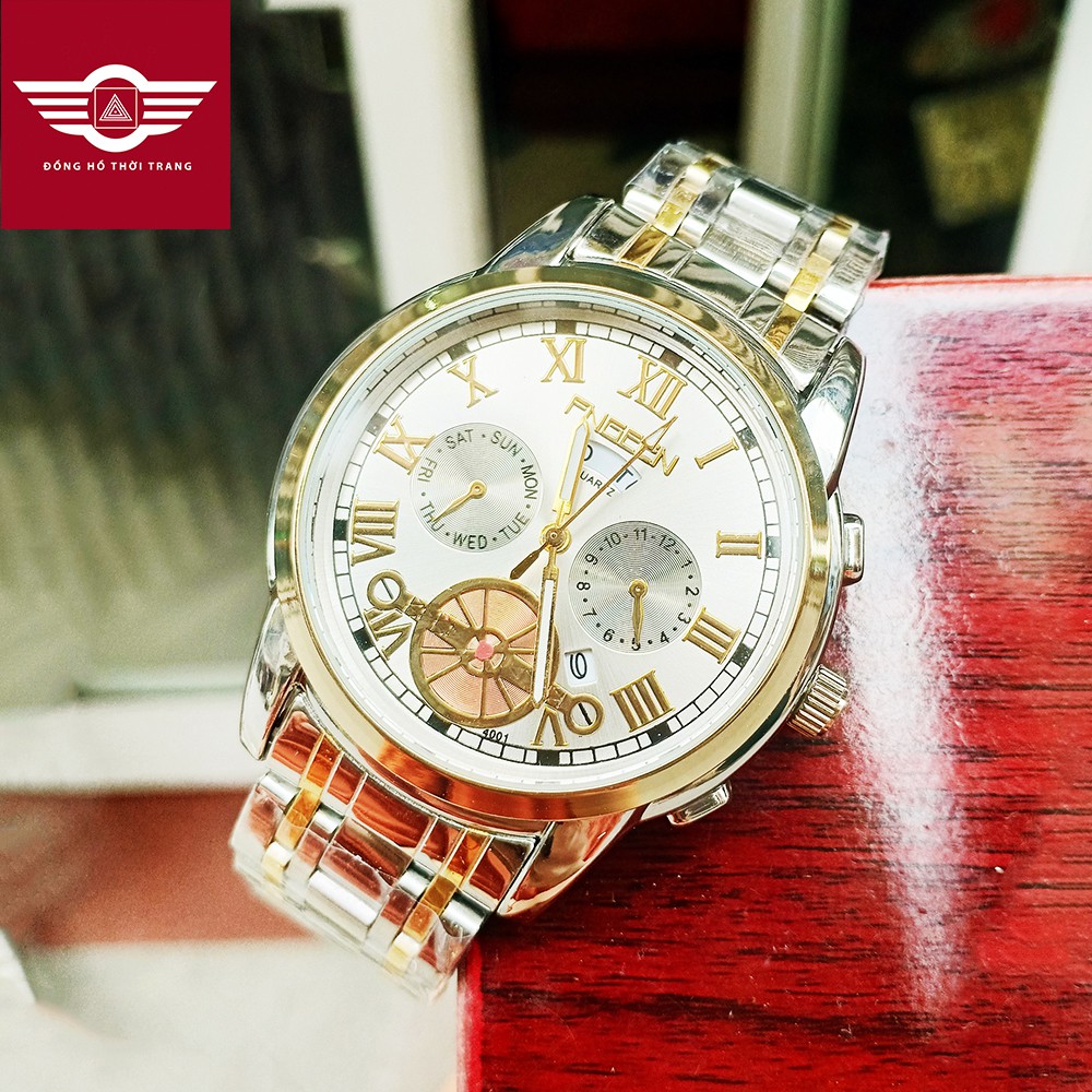 Đồng Hồ Nam FNGEEN FN4001 chính hãng, Đồng hồ Doanh Nhân Chạy 2 Lịch Cao Cấp