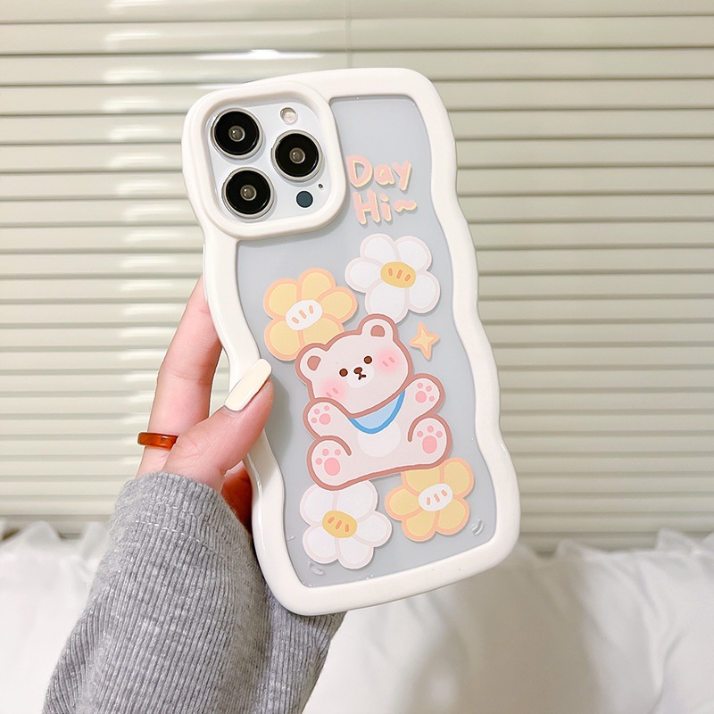 Ốp lưng iphone Ốp Điện Thoại Acrylic Phối Ren Họa Tiết Hoạt Hình Cho iphone 13Pro / 12Promax / 11 / 8 Dinuo case