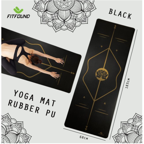 [FREESHIP❤️ ]Thảm tập yoga gym cao su Pu chống trơn trượt 100% in định tuyến, hoa , 7 luân xa tặng kèm túi đựng