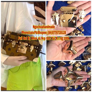 Full Sét Bộ khoá Và Nẹp Góc Túi Rương +2%shopee