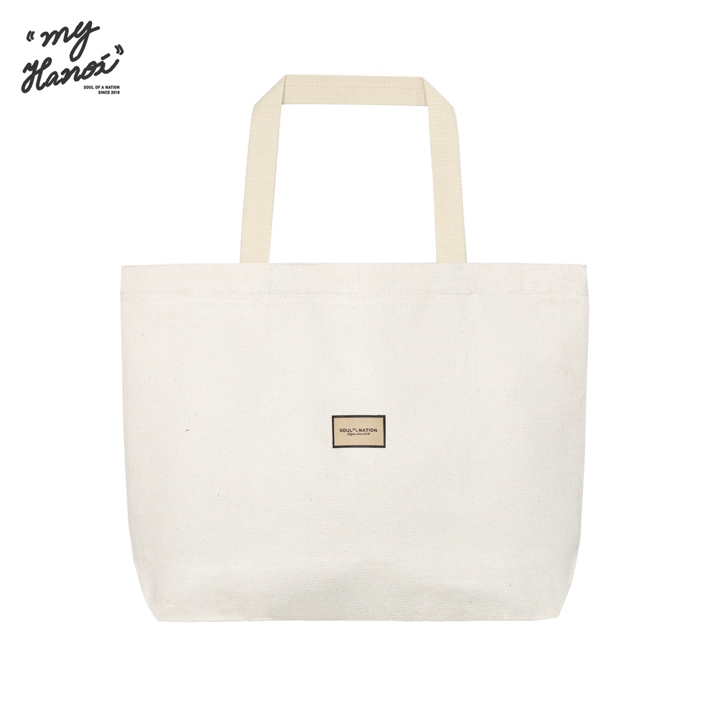 Túi Tote Vải Canvas Cao Cấp - Size lớn, Dây đeo không nhăn, Có khóa kéo, Ngăn phụ bên trong - My Hanoi Ver 2