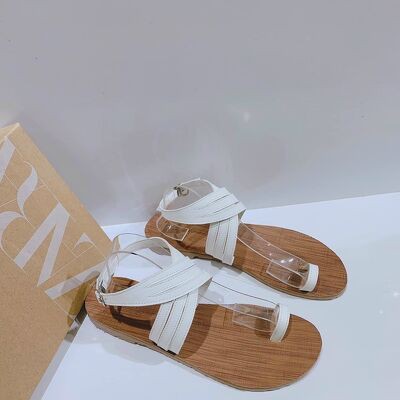 SANDAL THỜI TRANG NỮ XỎ NGÓN ĐẾ GỖ ĐẾ THẤP 1CM