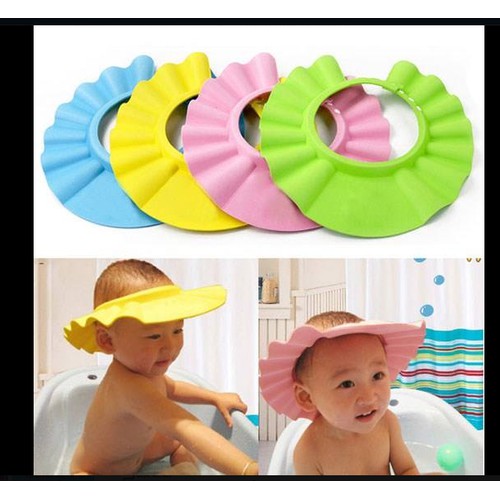 Mũ gội đầu,Mũ tắm chắn nước cho bé , Chắn Nước Vào Mắt Vào Tai Bảo Vệ Bé