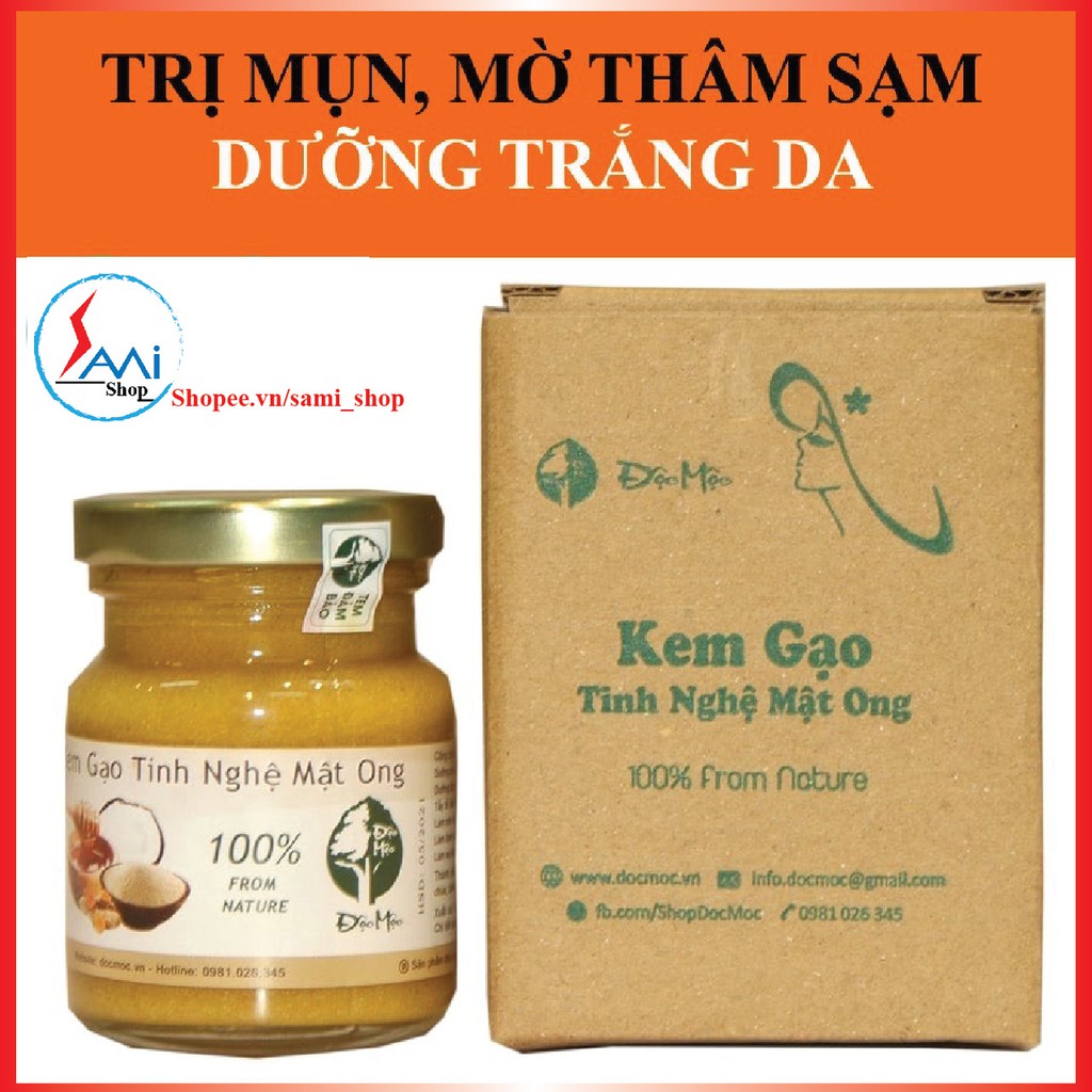 [Hoàn Tiền] Kem Gạo Nghệ Độc Mộc - Dưỡng Trắng Da - Mờ Thâm - Mờ Nám - Tàn Nhang