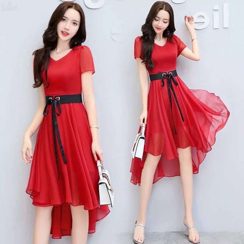 Đầm xòe Mullet cổ V 2018
