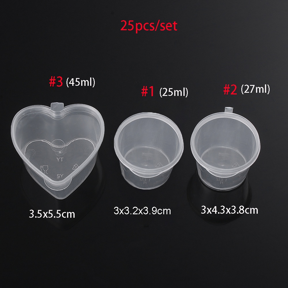 Set 25 Hộp Nhựa Nhỏ Đựng Nước Sốt Dùng Một Lần Có Thể Tái Sử Dụng