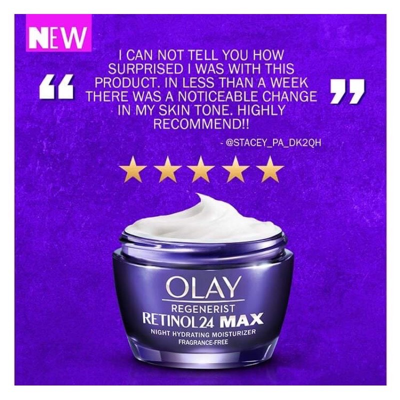 Kem dưỡng Olay Retinol 24 Max Night Hydrating Moisturizer Fragrance Free 48g - Kem chống lão hóa Olay