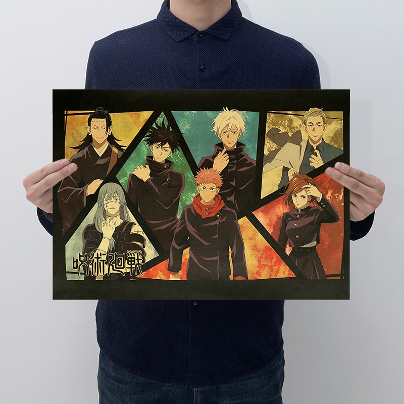 Poster Jujutsu Kaisen 35*51cm Giấy dán tường Anime siêu đẹp