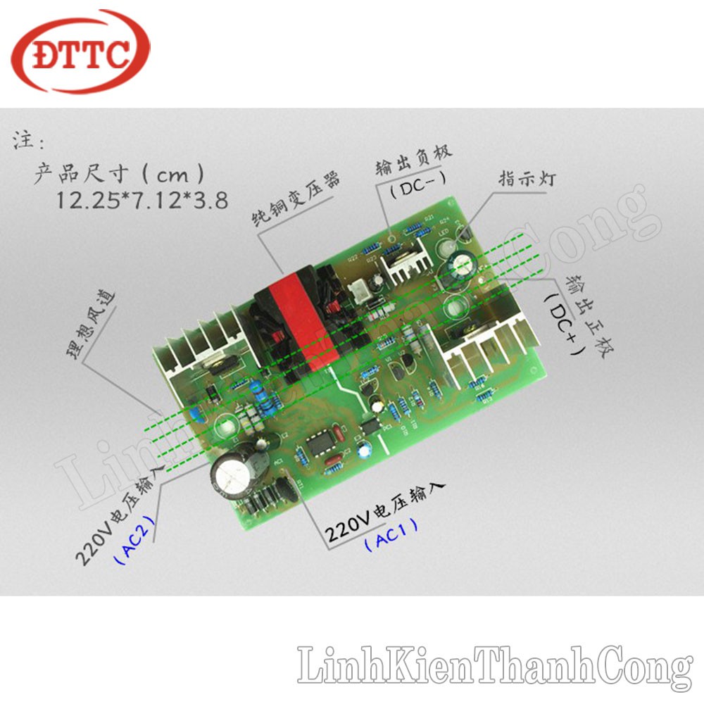 Mạch sạc acquy 12V 6A sạc bình tối đa 80Ah