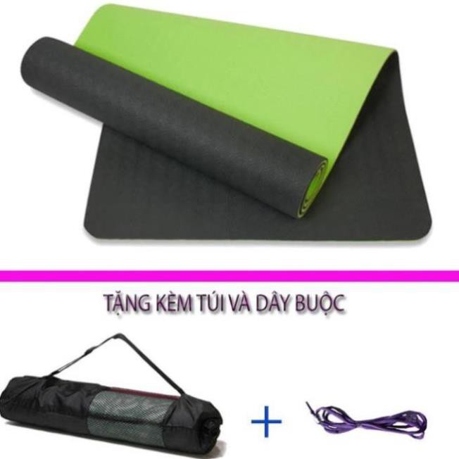 [XẢ HÀNG]Thảm Tập Yoga TPE 6mm 2 Lớp Đại Nam Sport + Tặng Kèm Túi Và Dây Buộc