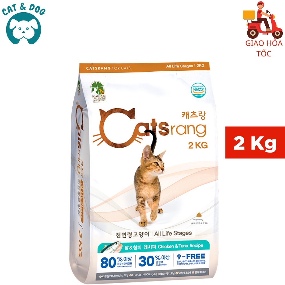 Thức Ăn Hạt Cho Mèo Mọi Lứa Tuổi Catsrang, Túi 2Kg