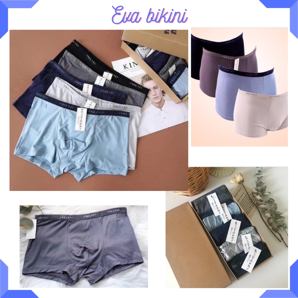Hộp 5 Quần Sịp Đùi Cotton Muji Cao Cấp Kháng Khuẩn Xuất Nhật EVA