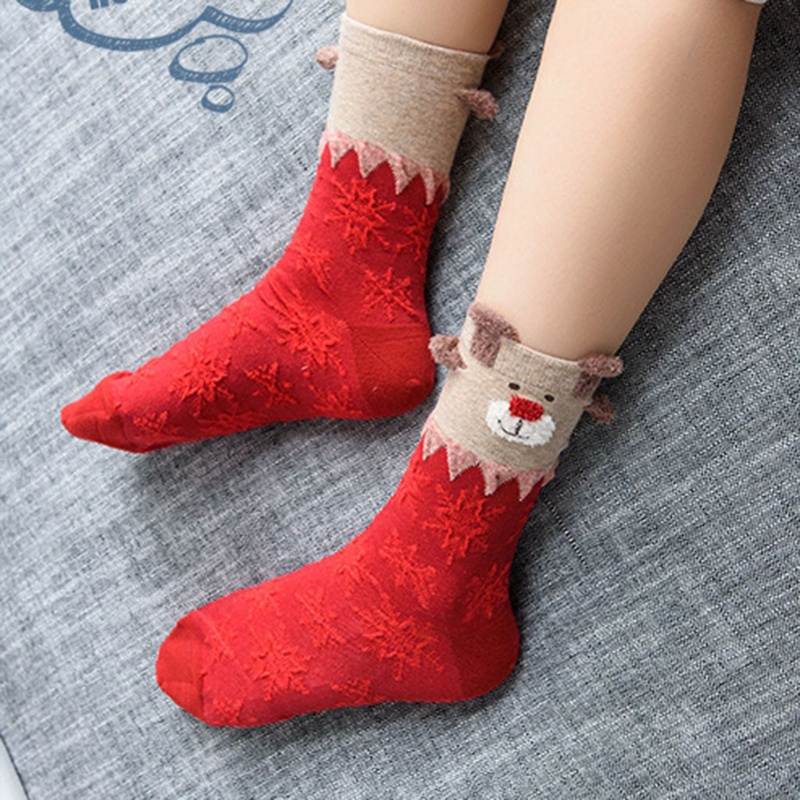 Vớ Ống Bắp Chân Giữ Ấm Mùa Đông In Họa Tiết Tuần Lộc Dễ Thương Cho Nữ