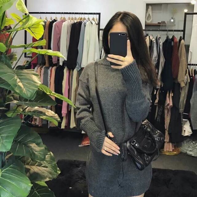 Áo len thân dài