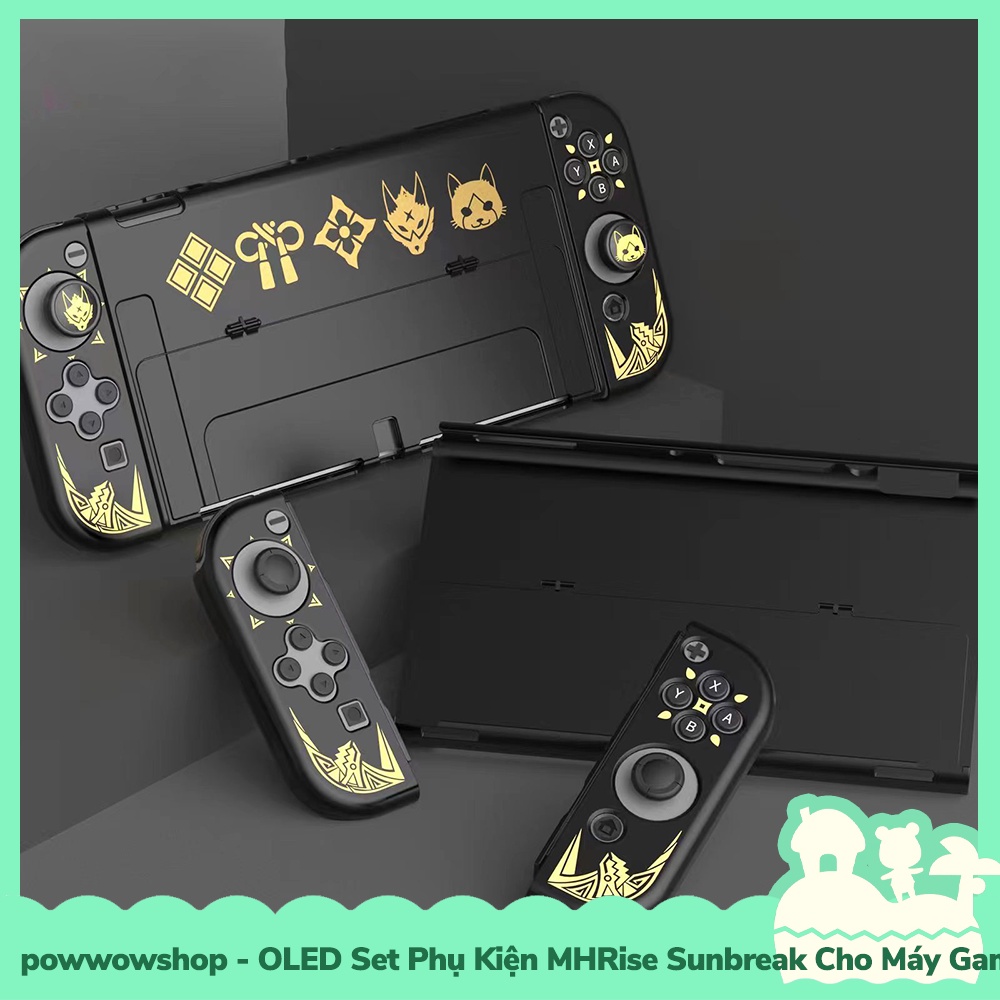 [Sẵn VN - Hỏa Tốc] OLED Set Bộ Phụ Kiện Case Ốp, Hộp Băng, Túi Máy Game Cho Nintendo Switch Monster Hunter Rise Sunbreak