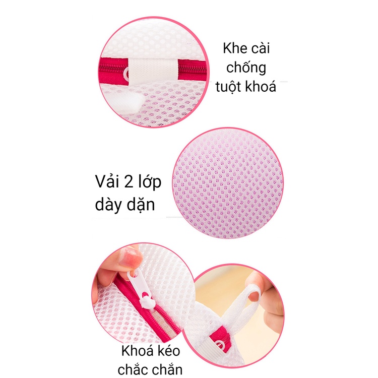 Túi giặt 2 lớp đựng quần áo đồ lót tất dành cho máy giặt Túi lưới giặt bảo quản quần áo loại dày