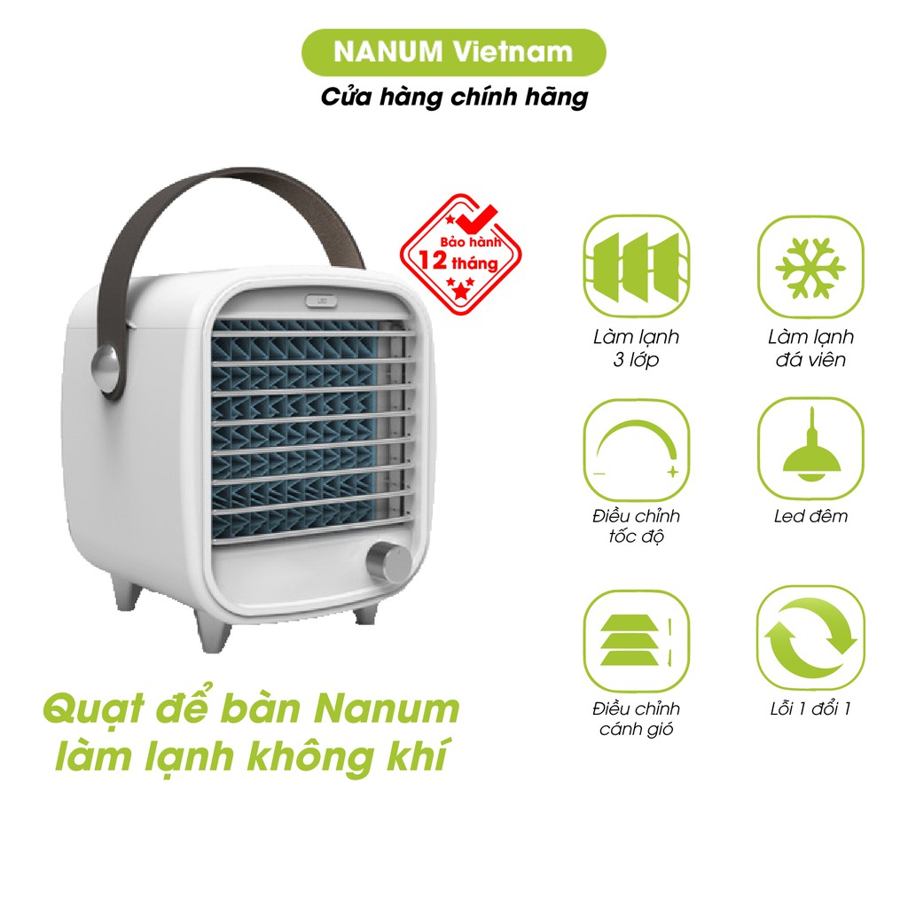 Quạt mát để bàn Nanum, làm mát không khí, quạt điều hòa USB làm lạnh mini bằng đá cao cấp của NANUM - ICE01